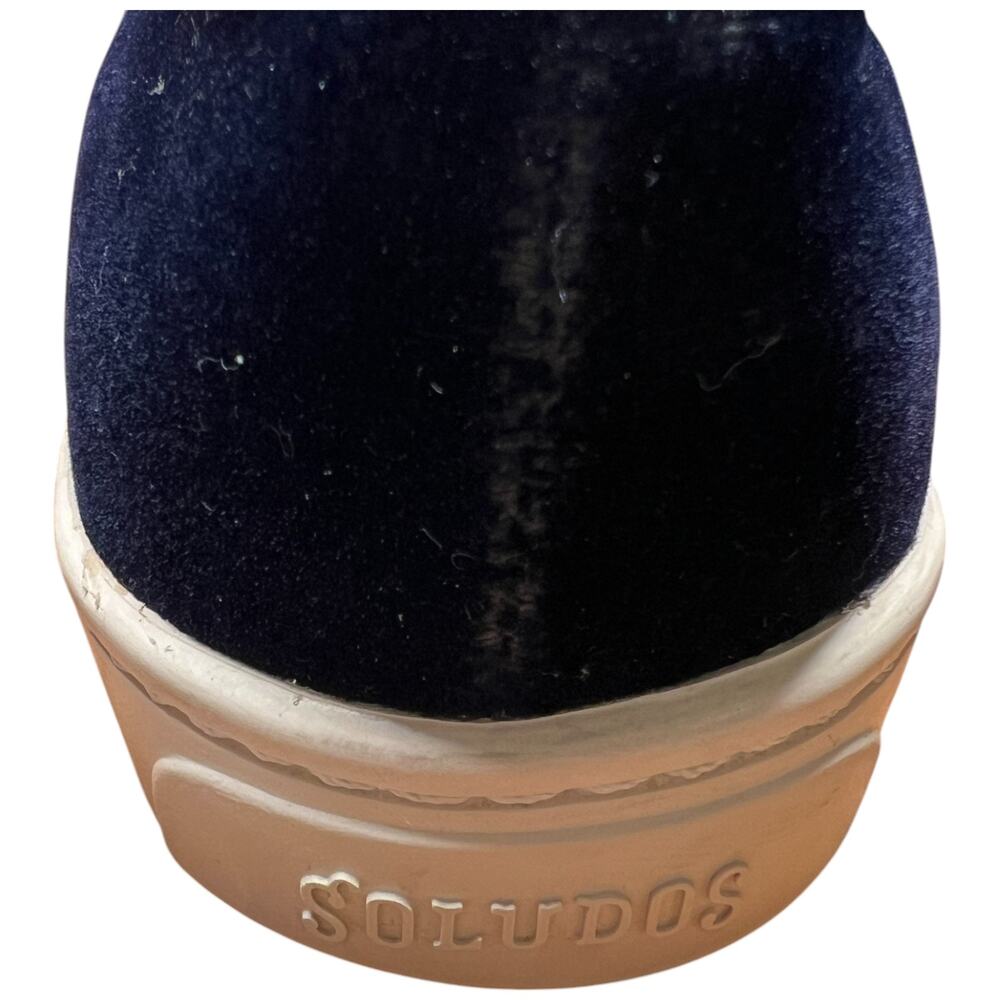 SOLUDOS Women 7 Navy Velvet Llama Alpaca Sneaker Slip On Shoes Flats READ - Picture 5 of 14